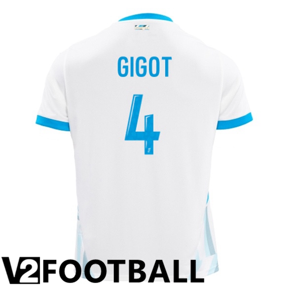 Marseille OM (GIGOT 4) Home Soccer Shirt White 2024/2025