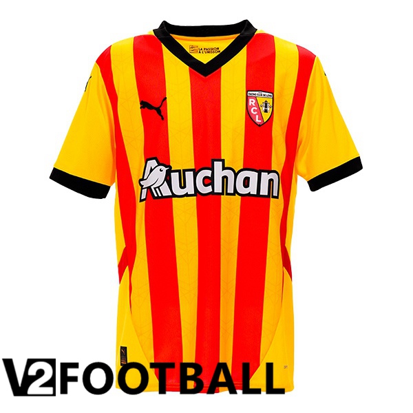 RC Lens Home Soccer Shirt Yellow Red 2024/2025