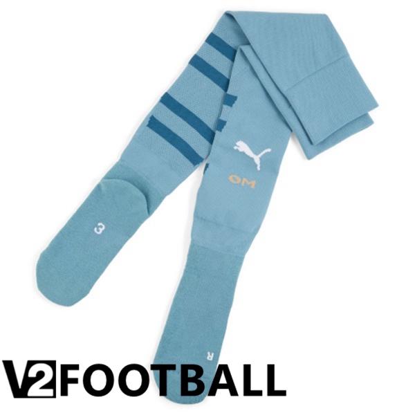 Marseille OM Away Soccer Socks Blue 2024/2025