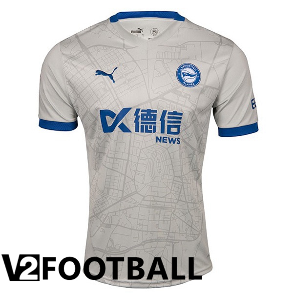 Deportivo Alaves Away Soccer Shirt Grey 2024/2025