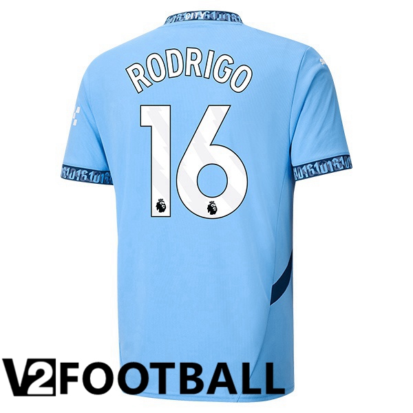 Manchester City (Rodrigo 16) Home Soccer Shirt Blue 2024/2025