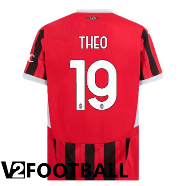 AC Milan (THEO 19) Home Soccer Shirt Red Black 2024/2025