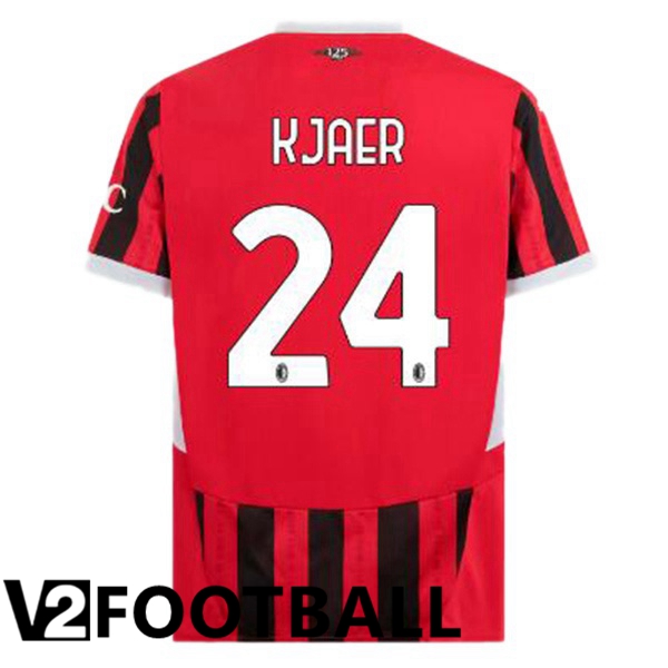 AC Milan (Kjaer 24) Home Soccer Shirt Red Black 2024/2025