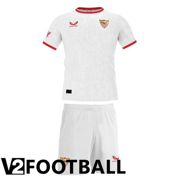 Sevilla FC Kids Home Soccer Shirt White 2024/2025