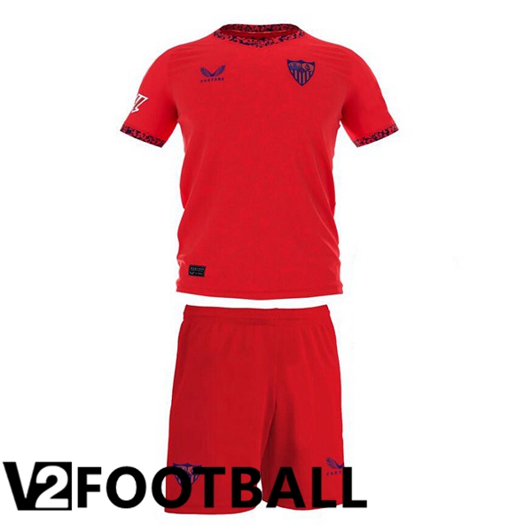 Sevilla FC Kids Away Soccer Shirt Red 2024/2025