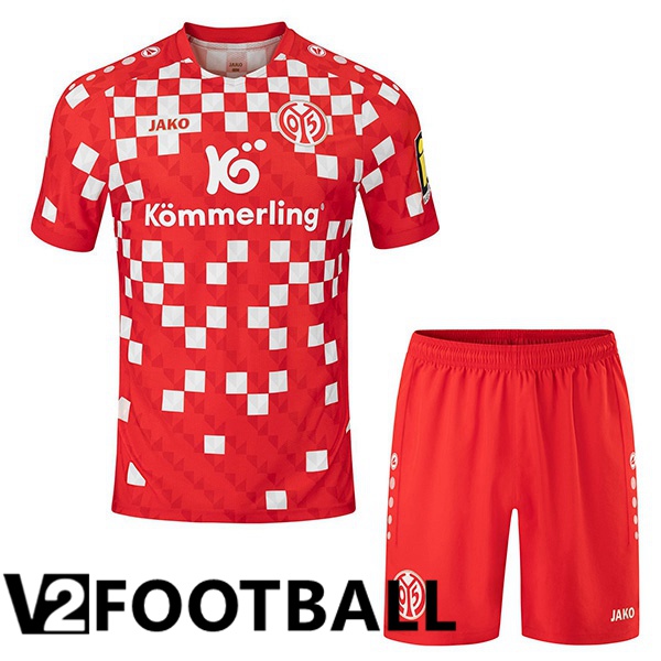 FSV Mainz 05 Kids Home Soccer Shirt Red 2024/2025