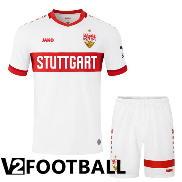 VfB Stuttgart Kids Home Soccer Shirt White 2024/2025