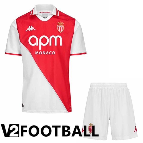 AS Monaco Kids Home New Soccer Shirt 2024/2025