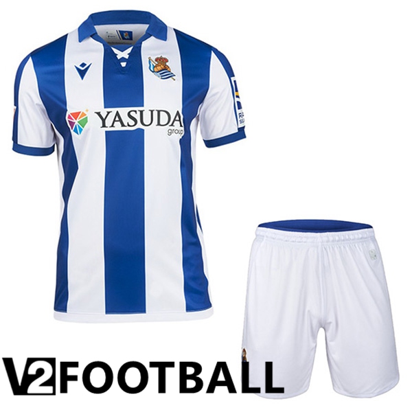 Real Sociedad Kids Home New Soccer Shirt 2024/2025