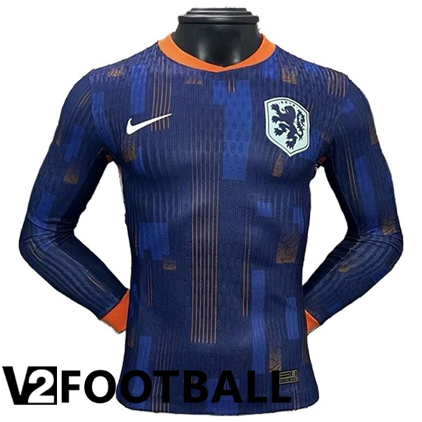 Netherlands Away Soccer Shirt Long sleeve UEFA Euro 2024