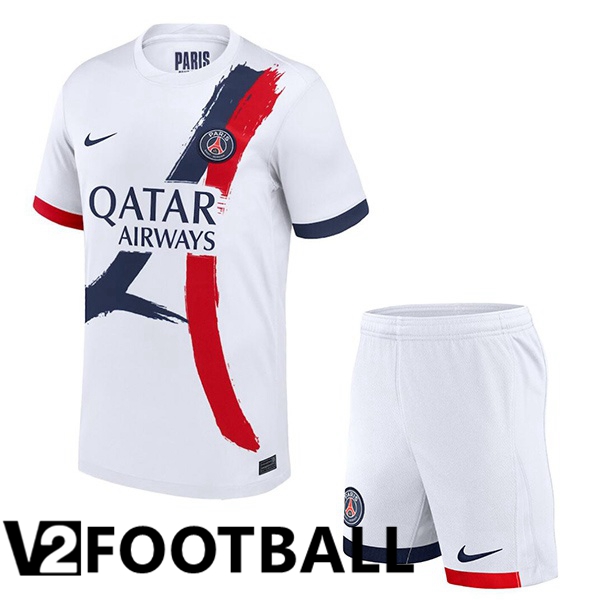 Paris PSG Kids Away Soccer Shirt White 2024/2025