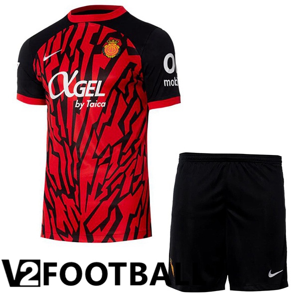 RCD Mallorca Kids Home Soccer Shirt Red 2024/2025