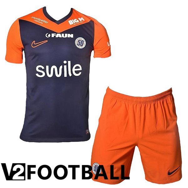 Montpellier HSC Kids Home Soccer Shirt Blue Orange 2024/2025
