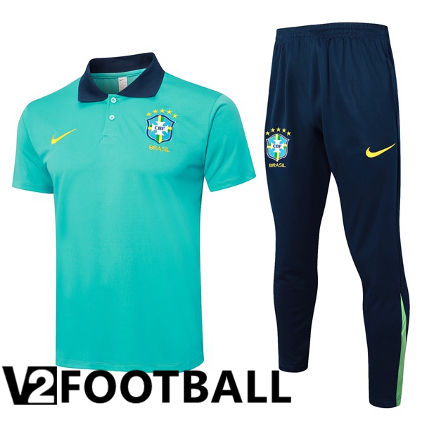 Brazil Soccer Polo + Training Pants Green 2024/2025