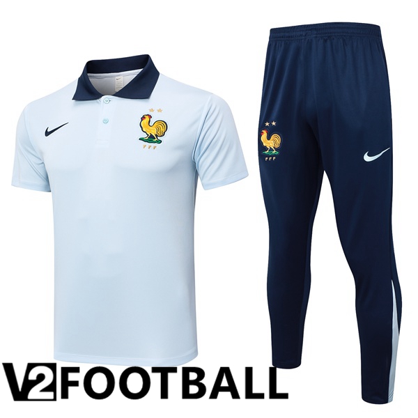 France Soccer Polo + Training Pants Blue 2024/2025