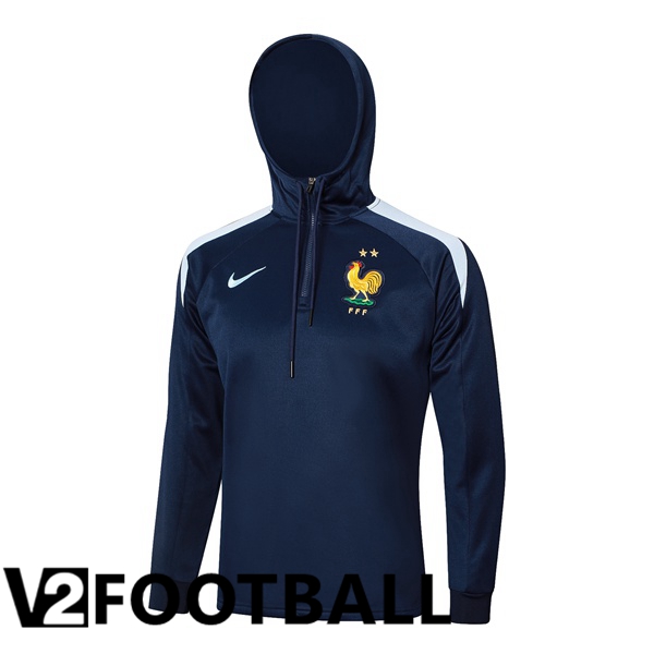 France Training Sweatshirt Hoodie Blue Royal 2024/2025
