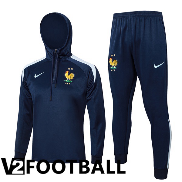 France Training Tracksuit Sweatshirt HoodieBlue Royal 2024/2025