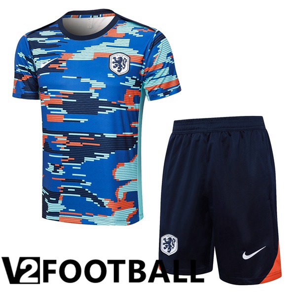 Netherlands kit Training T Shirt + Shorts Blue 2024/2025