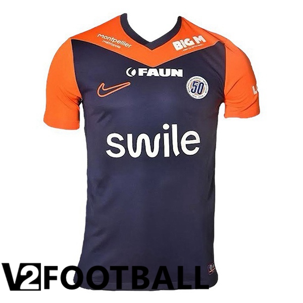 Montpellier HSC Home Soccer Shirt Blue Orange 2024/2025