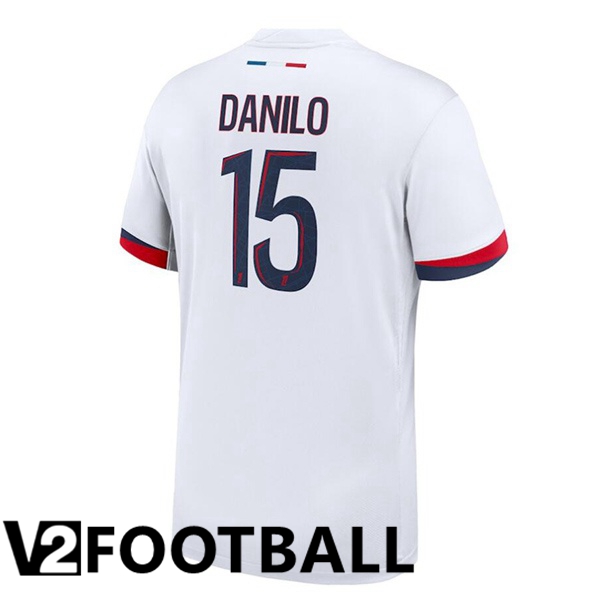 Paris PSG (Danilo 15) Away Soccer Shirt White 2024/2025