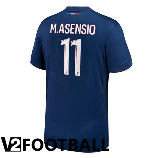 Paris PSG (M.Asensio 11) Home Soccer Shirt Blue Royal 2024/2025