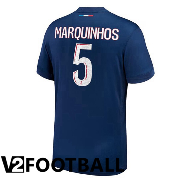 Paris PSG (Marquinhos 5) Home Soccer Shirt Blue Royal 2024/2025