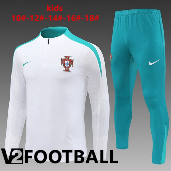Portugal Kids kit Training Tracksuit White 2024/2025