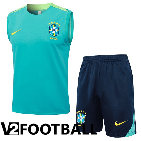 Brazil Soccer Vest + Shorts Green 2024/2025