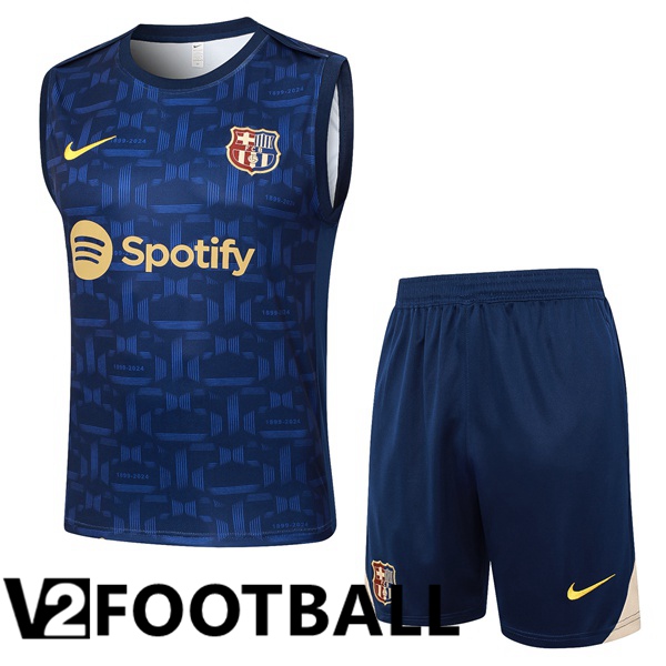 FC Barcelona Soccer Vest + Shorts Blue Royal 2024/2025