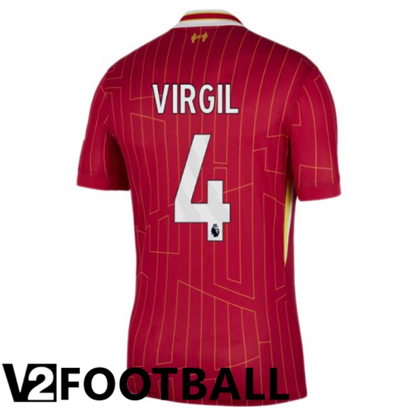 FC Liverpool (VIRGIL 4) Home Soccer Shirt Red 2024/2025