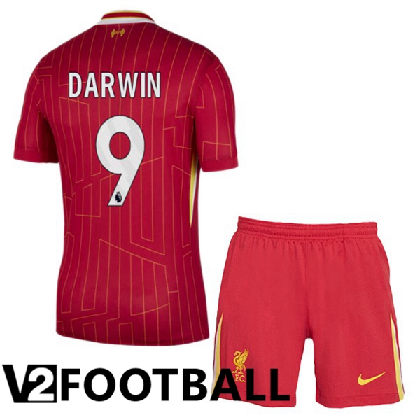 FC Liverpool (DARWIN 9) Kids Home Soccer Shirt Red 2024/2025