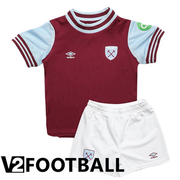 West Ham United Kids Home Soccer Shirt Red 2024/2025