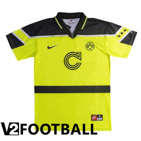 Dortmund BVB Retro Soccer Shirt Champions League Yellow 1996-1997