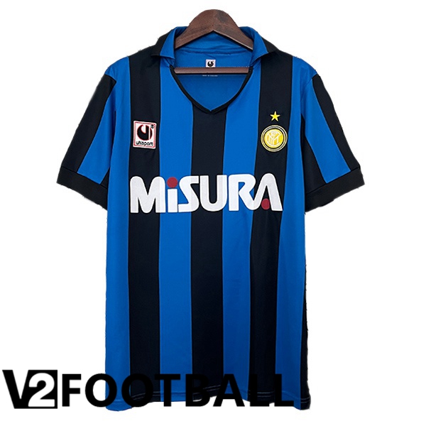 Inter Milan Retro Home Soccer Shirt Blue Black 1990-1991