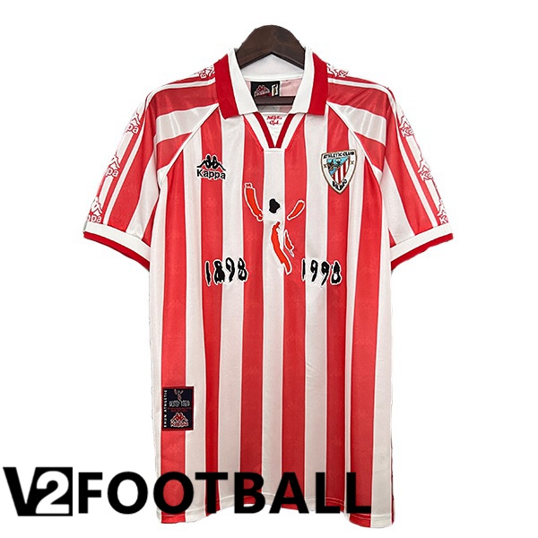 Athletic Bilbao Retro Home Soccer Shirt Red 100th Anniversary Edition