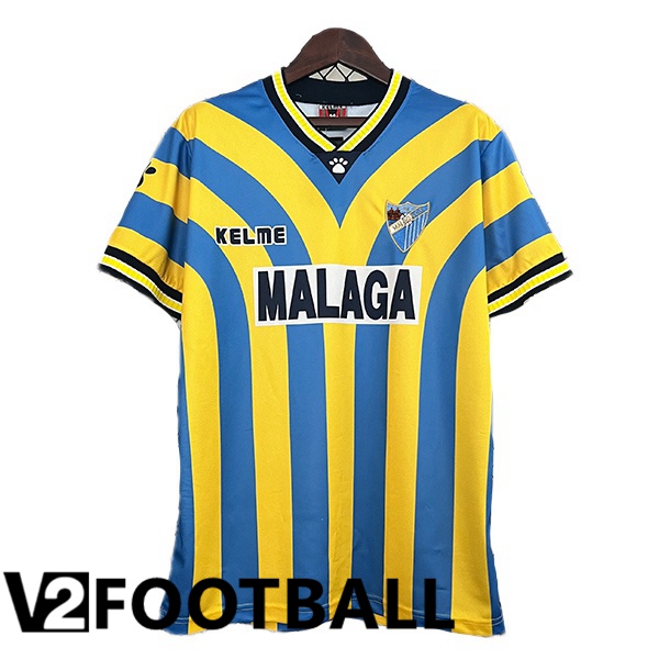 Malaga Retro Away Soccer Shirt Yellow Blue 1997-1998