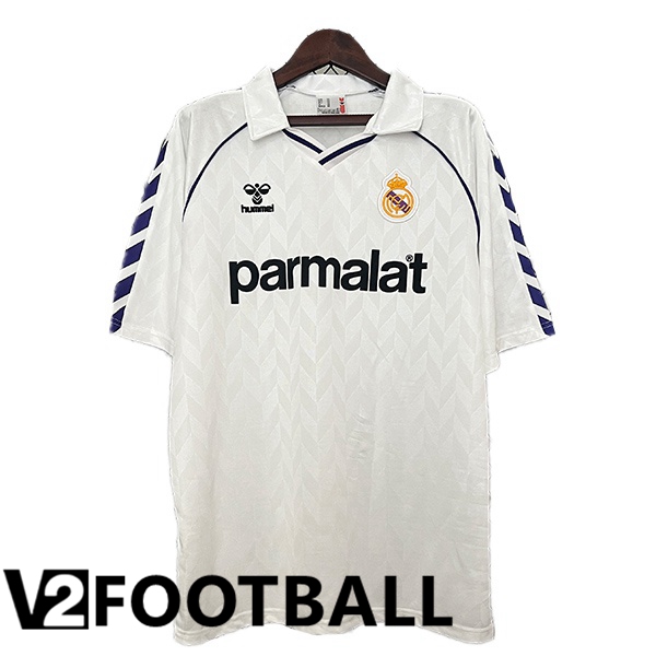 Real Madrid Retro Home Soccer Shirt White 1988