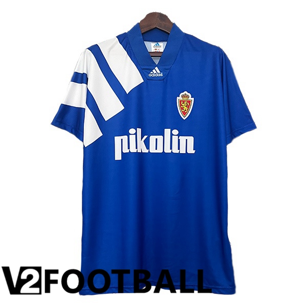Real Zaragoza Retro Away Soccer Shirt Blue 1992-1993