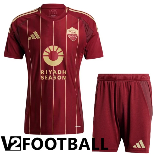 AS Rome Home kit Soccer Shirt + Shorts 2024/2025