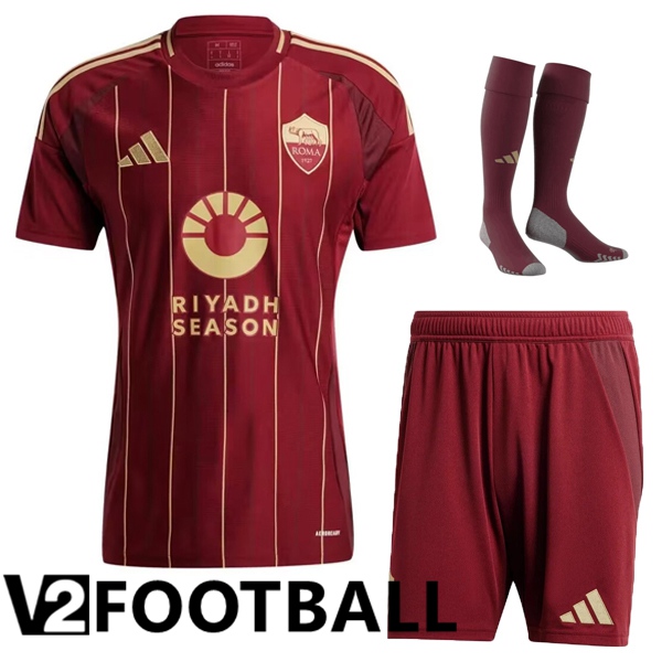 AS Rome Home kit Soccer Shirt (Shorts + Socks) 2024/2025