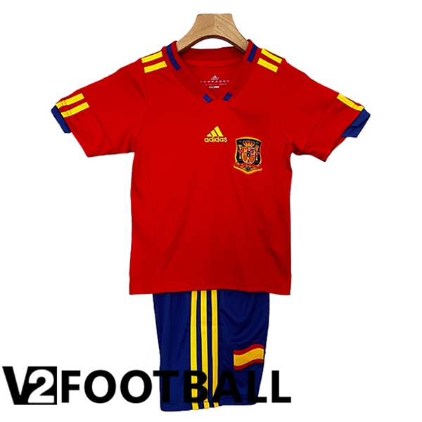 Spain Retro Kids Home Soccer Shirt 2010