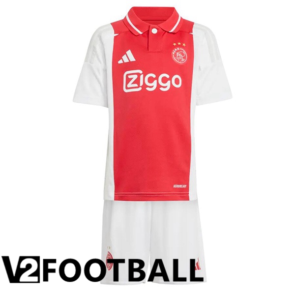 AFC Ajax Kids Home Soccer Shirt Red White 2024/2025