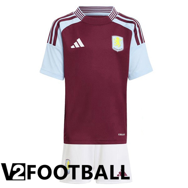 Aston Villa Kids Home Soccer Shirt Red 2024/2025