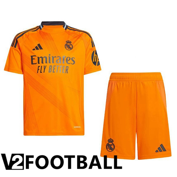 Real Madrid Kids Away Soccer Shirt Orange 2024/2025