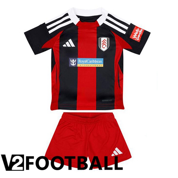 Fulham FC Kids Away Soccer Shirt Red Black 2024/2025