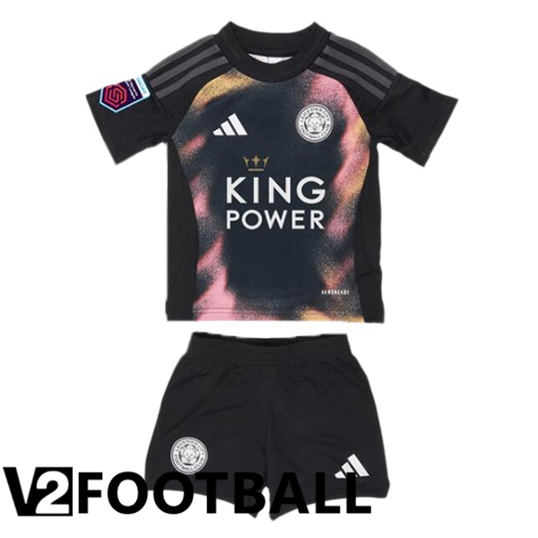 Leicester City Kids Away Soccer Shirt Black 2024/2025