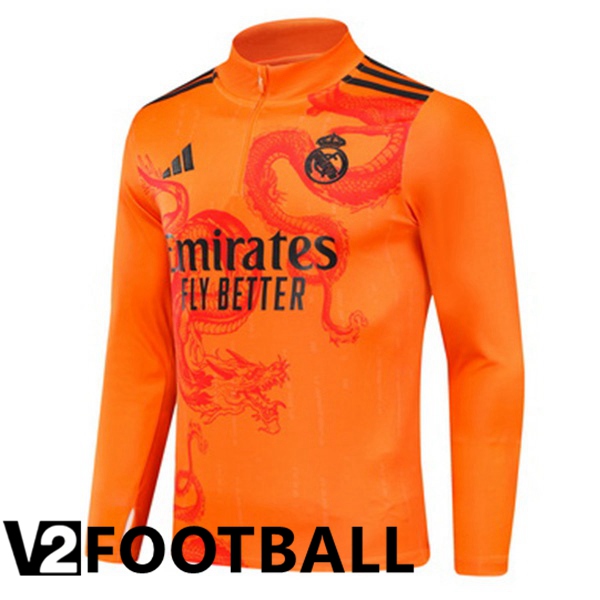 Real Madrid Training Sweatshirt Orange 2024/2025