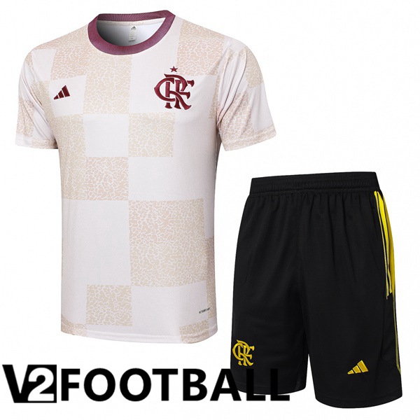 Flamengo kit Training T Shirt + Shorts White 2024/2025