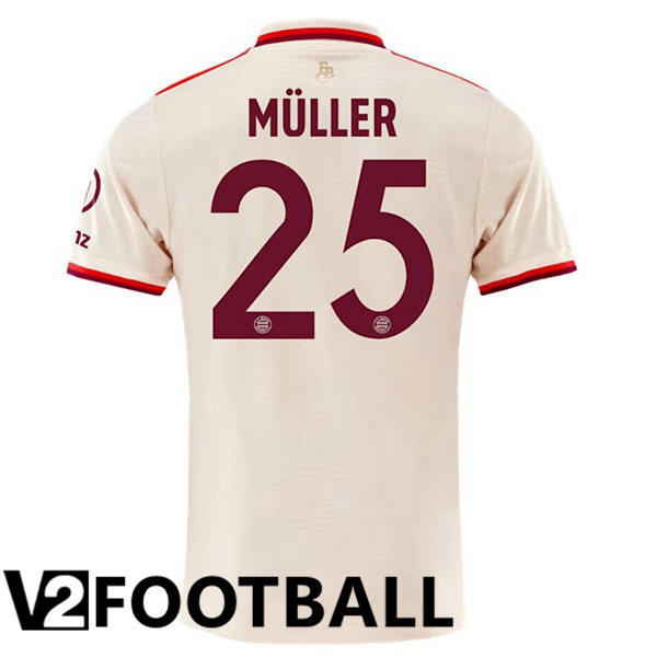 Bayern Munich (Müller 25) Third Soccer Shirt Yellow 2024/2025