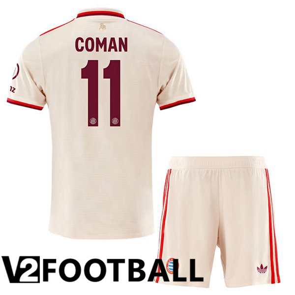 Bayern Munich (Coman 11) Kids Third Soccer Shirt Yellow 2024/2025